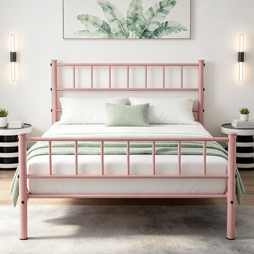Single metal bed - bed, frame