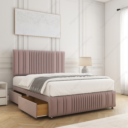 Divan bed plush velvet - bed, 24"