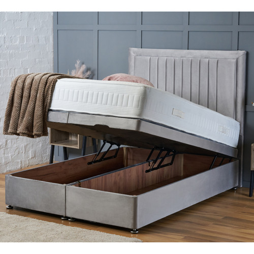 Plush velvet ottoman - velvet, bed