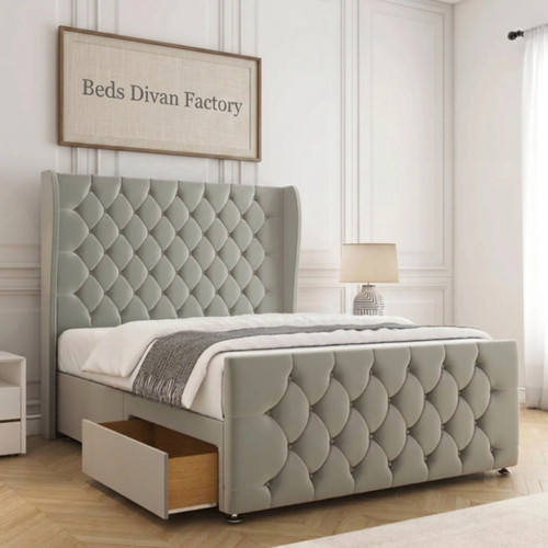Chesterfield winged divan bed - chesterfield,
