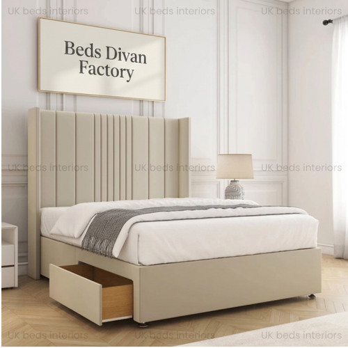 Wingback panel divan bed - wingback,