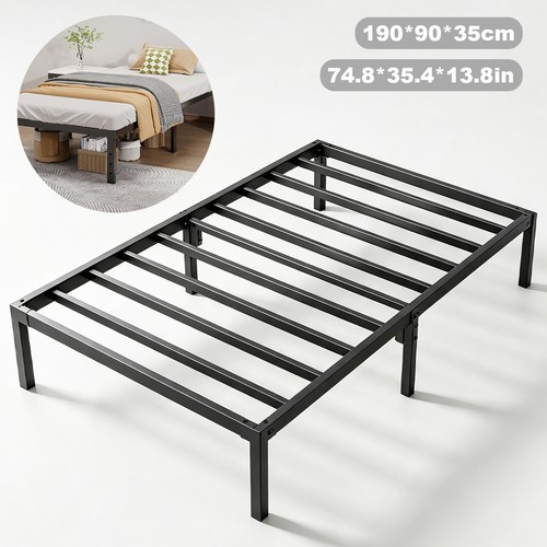 Black metal bed frame with - black,