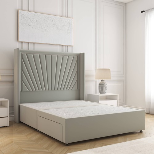 Plush velvet divan bed with - plush,